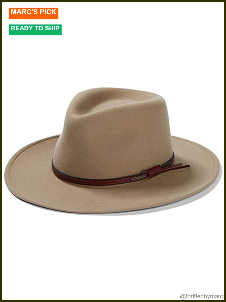 Wool Felt Fedora Hat - Fitted, 3.25in Flat Brim